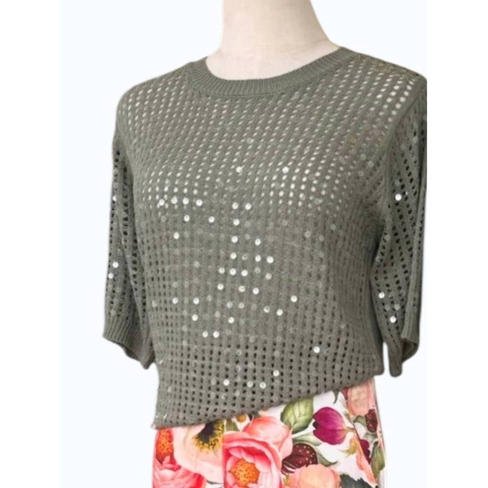 NEW ASTRID women's abigail knit top in green
